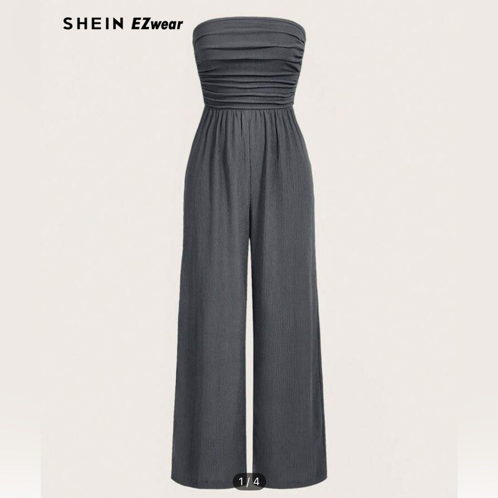 Strapless grey Jumpsuit